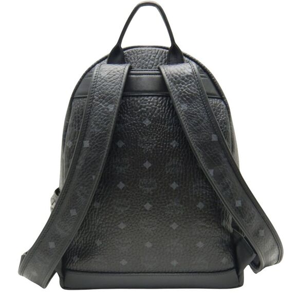MCM Stark Visetos Black Leather Backpack Bag (Pre-Owned) - Picture 2 of 10